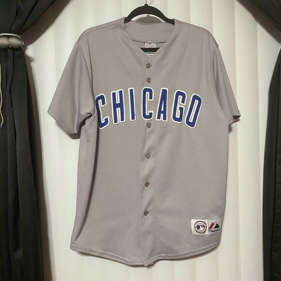 Majestic MLB Other - Chicago Cubs #22 Mark Prior Majestic Gray Away Button Down Jersey MLB G12.